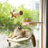 Window-Mounted Cat Climbing System with Perches and Scratching Posts