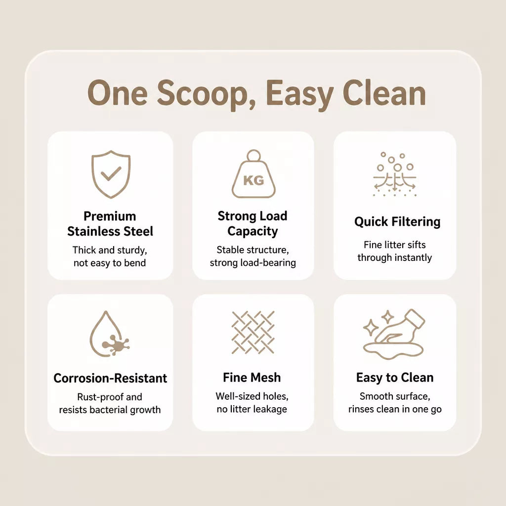 Cat Litter Sifting Screen & Scoop