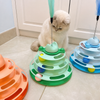 Interactive Cat Spinner Toy with Feather Wand and Colorful Balls