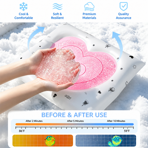 Heart-Patterned Gel Pet Mat for Dogs & Cats