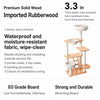 Rubberwood Cat Tree with Hideaway Bed for Multiple Cats
