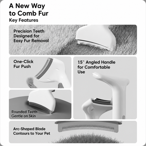 Curved-Tooth Thinning Comb for Cats & Dogs