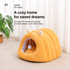 Semi-Enclosed Tunnel Fleece Cat Bed