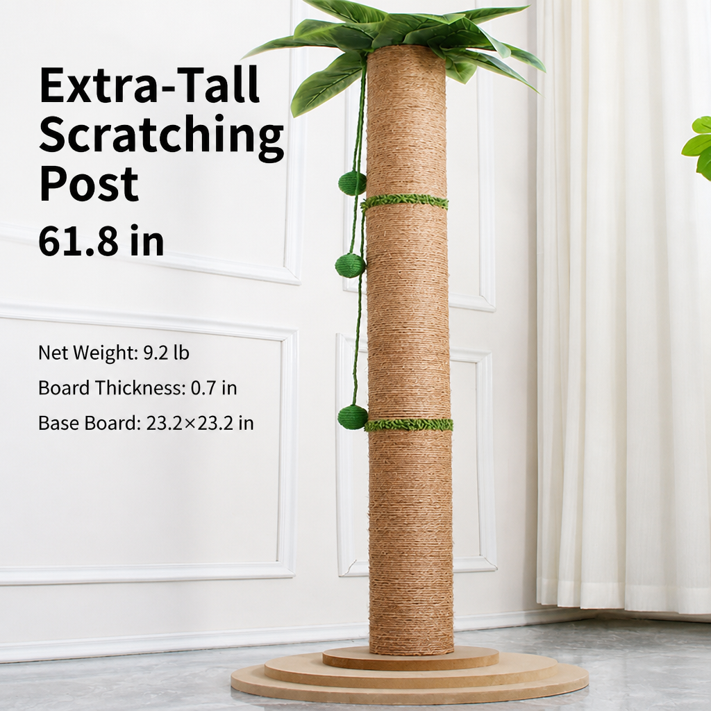 Large Round Sisal Cat Scratching Post & Climbing Tower
