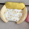 Reversible Curved Sofa-Style Pet Bed for Small Dogs and Cats