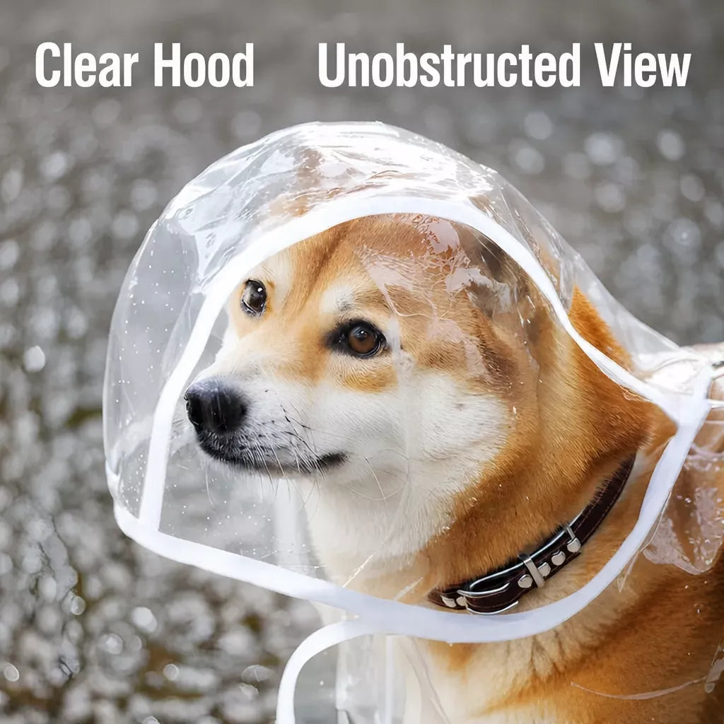 Dog Rain Poncho with Belly Coverage