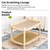 Two-Tier Wooden Cat Bed with Scratching and Woven Mats