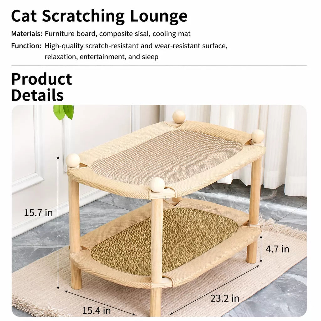 Two-Tier Wooden Cat Bed
