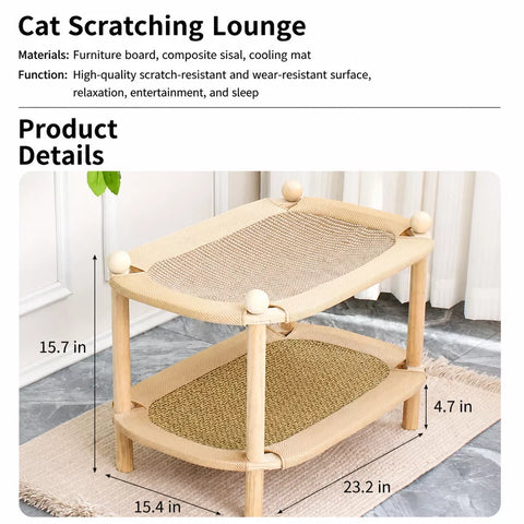Two-Tier Wooden Cat Bed