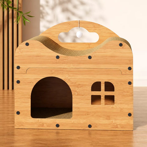 Spacious Corrugated Cardboard Cat Scratcher House