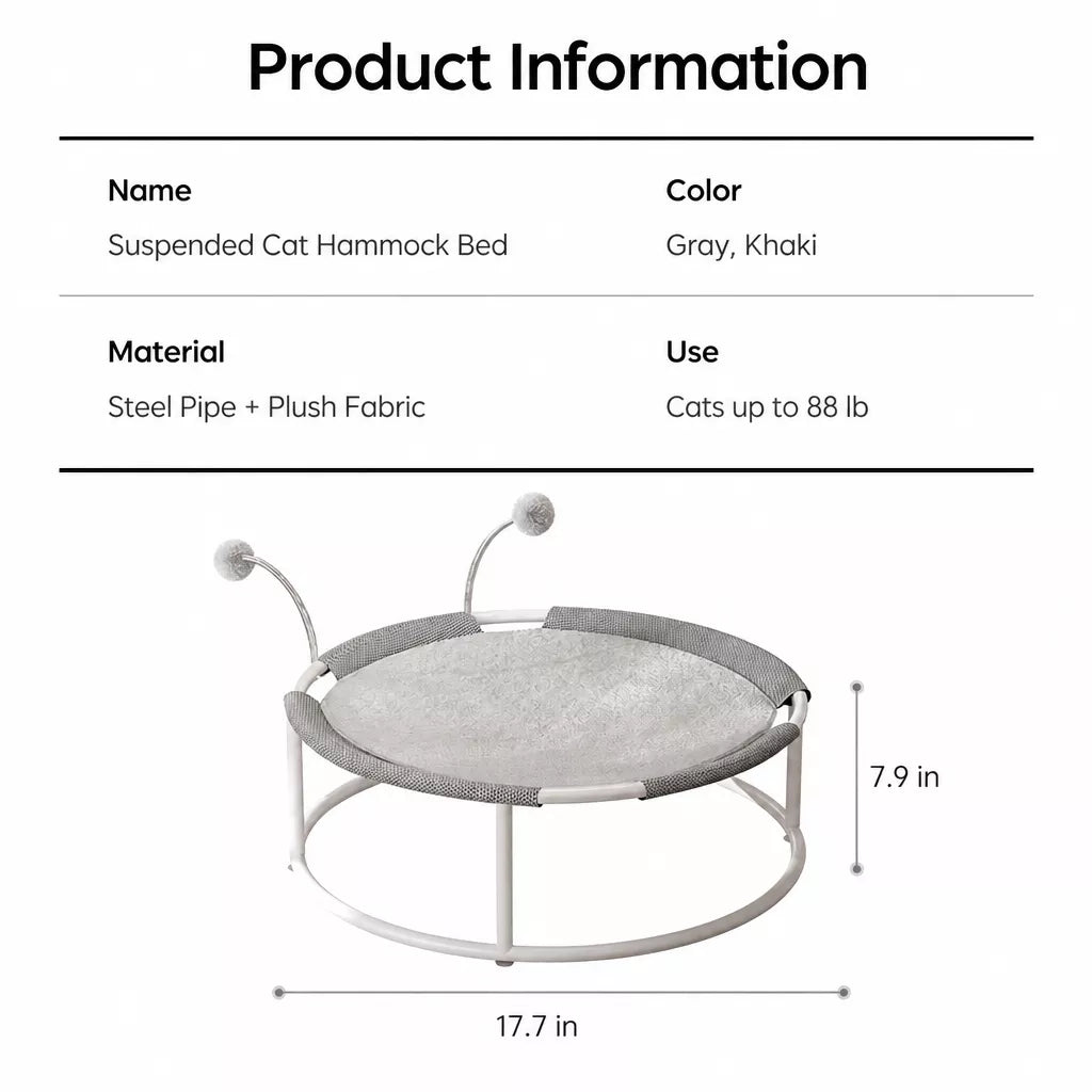 All-Season Cat Bed with Integrated Climbing Hammock