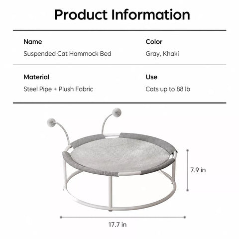 All-Season Cat Bed with Integrated Climbing Hammock