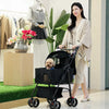 Foldable Pet Stroller with Detachable Carrier for Dogs & Cats
