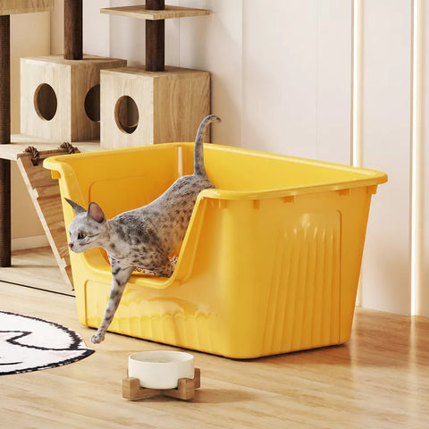 Jumbo Plastic Cat Litter Box with High Sides p-05679