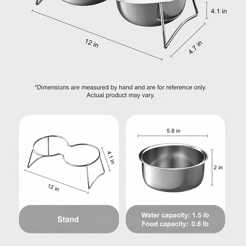 Elevated Stainless Steel Pet Bowl Stand