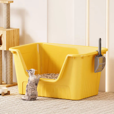 Jumbo Plastic Cat Litter Box with High Sides p-05679
