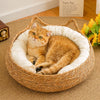 Handwoven Rattan Cat Bed for Cats & Small Dogs