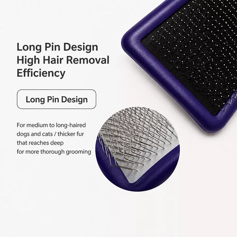 Dog & Cat Grooming Pin Brush for Loose Fur & Tangles
