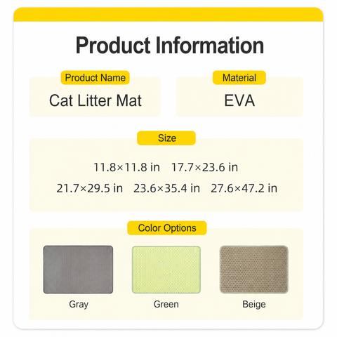 Double-Layer Cut-to-Fit Cat Litter Mat
