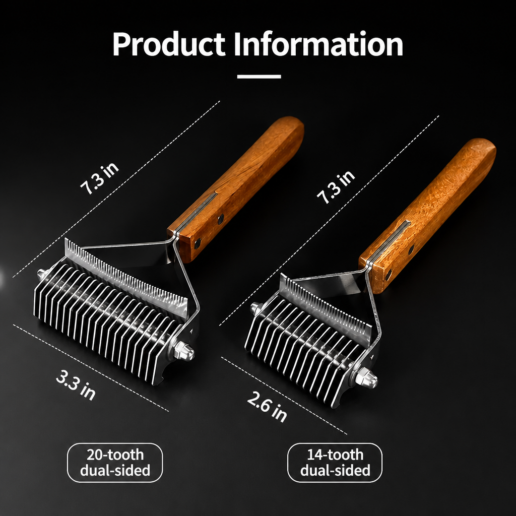 Double-Sided Dematting Comb for Dogs and Cats