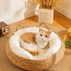 Handwoven Rattan Cat Bed for Cats & Small Dogs