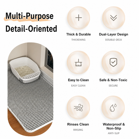 Double-Layer Cut-to-Fit Cat Litter Mat