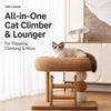 Large Oval Sisal Cat Tree with Integrated Scratcher and Bed