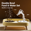 Double Stainless Steel Dog Bowls with Anti-Tip Feeding Stand