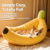 Banana-Shaped Plush Pet Bed for Cats and Small Dogs