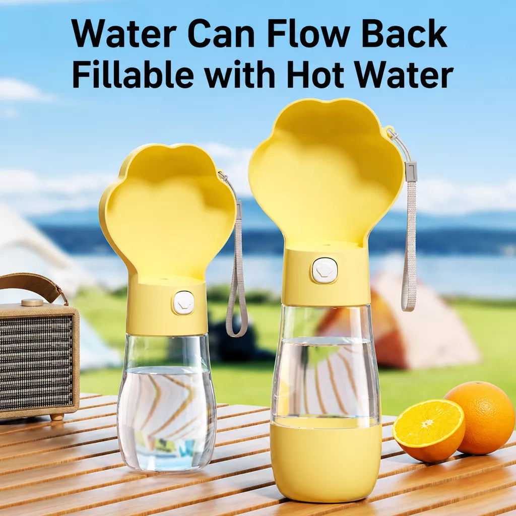 Portable Dog Water Bottle with Foldable Bowl