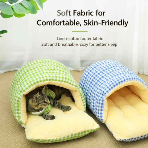 Enclosed Pet Bed for Cats and Small Dogs with Open Entry