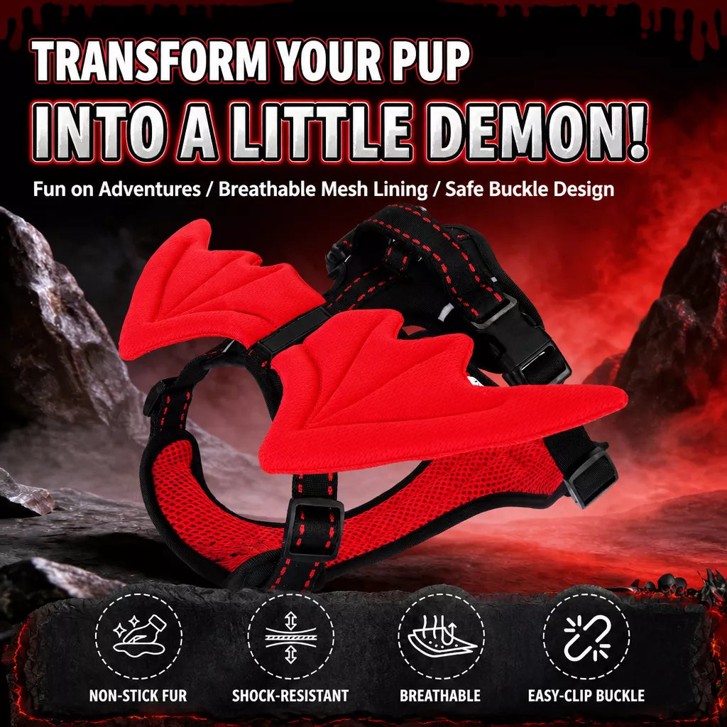 Winged Nylon Dog Harness with Leash Options