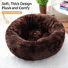 Round Faux Plush Pet Bed for Cats and Small Dogs