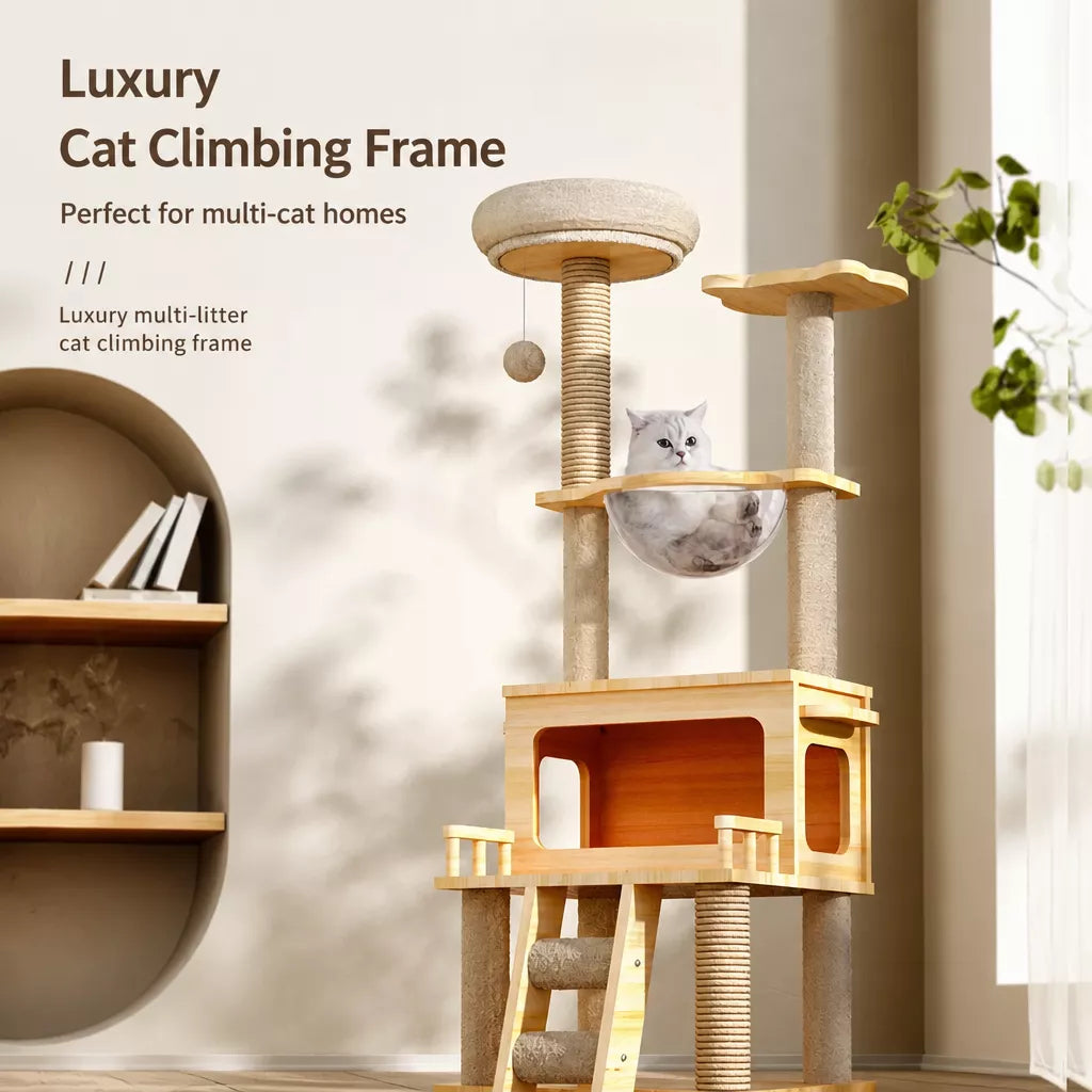 Multi-Level Cat Tree with Space Pod Cat House