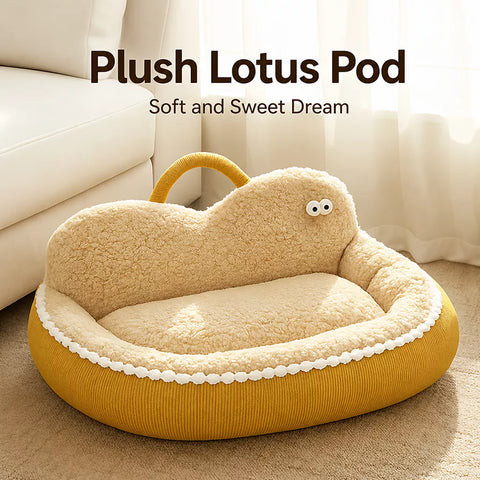 Washable Semi-Enclosed Pet Bed for Cats and Small Dogs