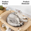 Two-Tier Wooden Cat Bed with Scratching and Woven Mats