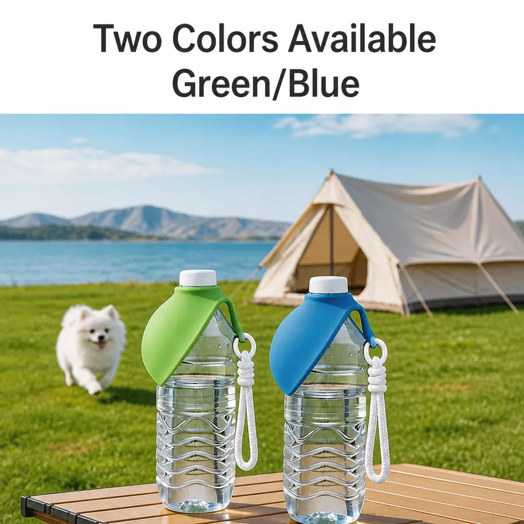 Portable Foldable Dog Water Bottle with Silicone Bowl
