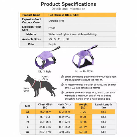 All-in-One Dog Harness with Leash