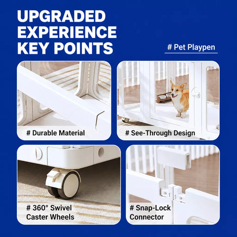 Movable Indoor Playpen with Door for Small Dogs