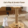 4-in-1 Cat Scratching Post with Sisal Mat and Interactive Toy