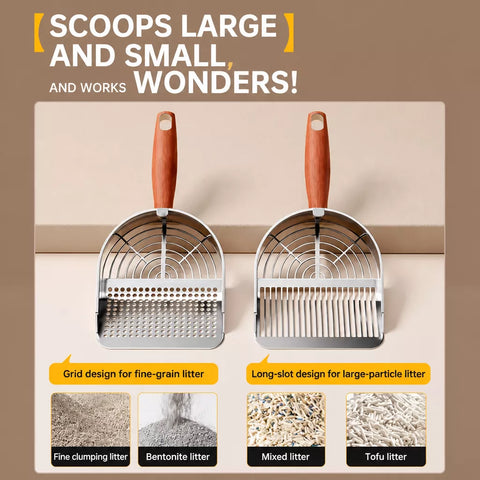 Large Metal Cat Litter Scoop with Fine Sifting Holes
