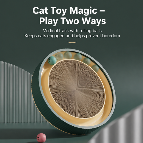 Extra-Large Round Corrugated Cardboard Cat Scratcher & Lounger