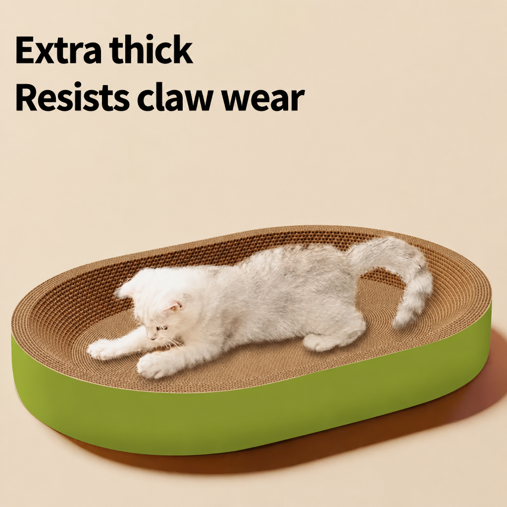 Corrugated Cardboard Cat Scratcher with Built-In Lounge