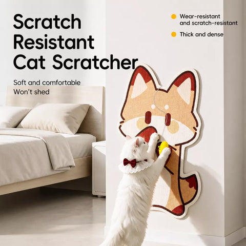 Vertical Wall-Mounted Cat Scratcher with Self-Adhesive Backing