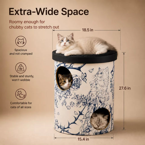 Three-Level Milk Tea Cup-Inspired Cat Scratcher House