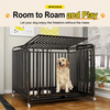 Reinforced Metal Dog Crate with Integrated Toilet Area