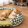 Round Cat Bed with Removable Mat