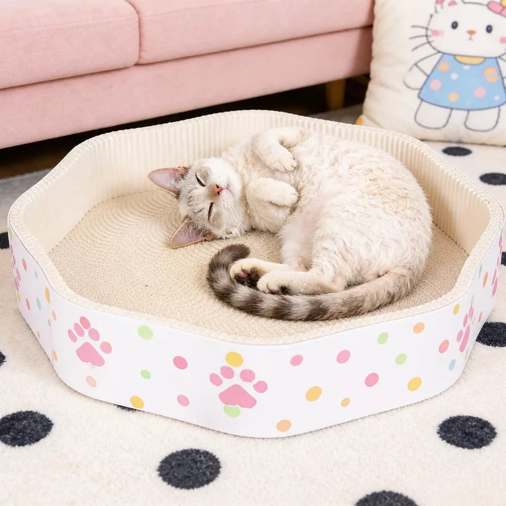 Petal-Style Corrugated Cardboard Cat Scratcher Bed