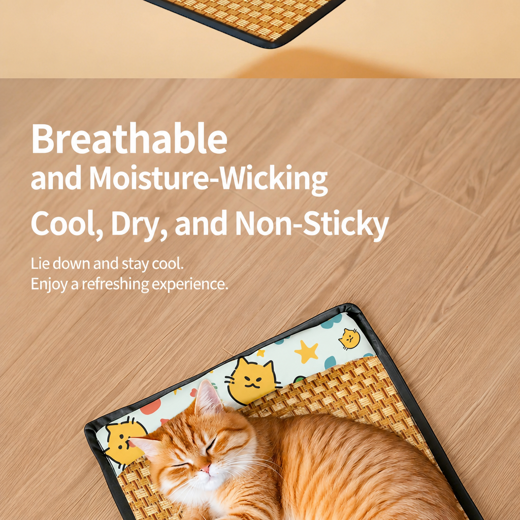 Woven Rattan Pet Mat for Cats & Dogs