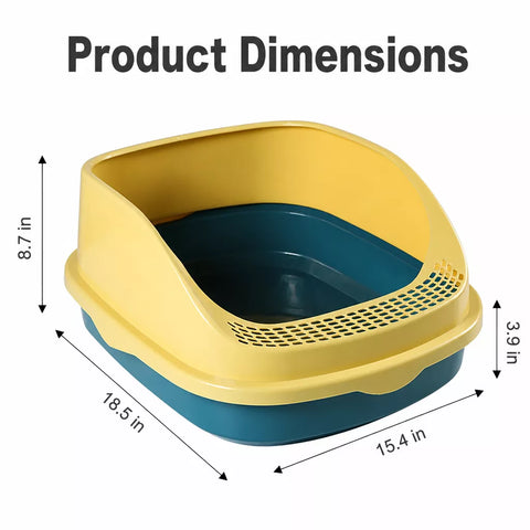 Semi-Enclosed Cat Litter Box with High Sides p-05678